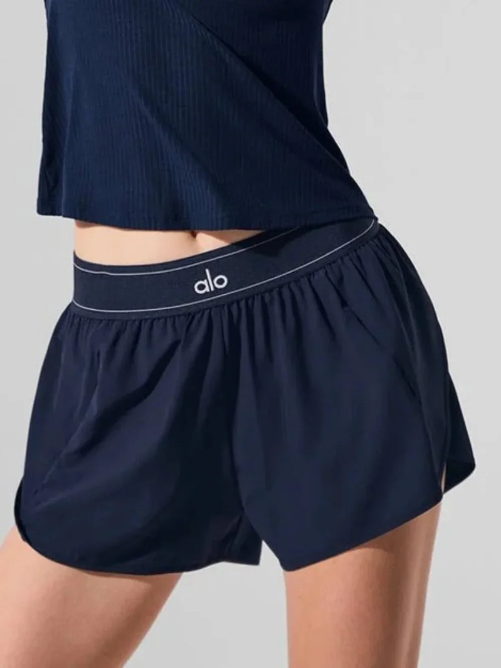 (NWT) 🏃 Alo Yoga Match Point Short Navy Blue Tennis Shorts Athletic Activewear - Picture 8 of 10